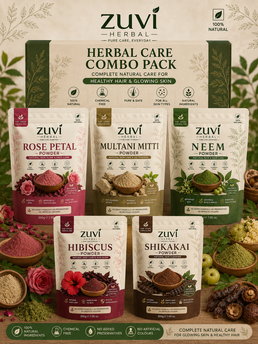 Zuvi Herbal ingredients and natural care
