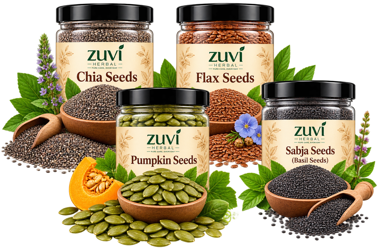 Smoothie Seed Blend - Chia Seeds | Flax Seeds | Pumpkin Seeds | Sabja Seeds