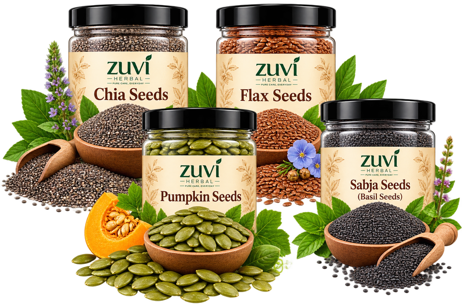Smoothie Seed Blend - Chia Seeds | Flax Seeds | Pumpkin Seeds | Sabja Seeds