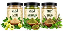 Herbal Powder Trio - Amla Powder | Moringa Leaf Powder | Tulsi Powder