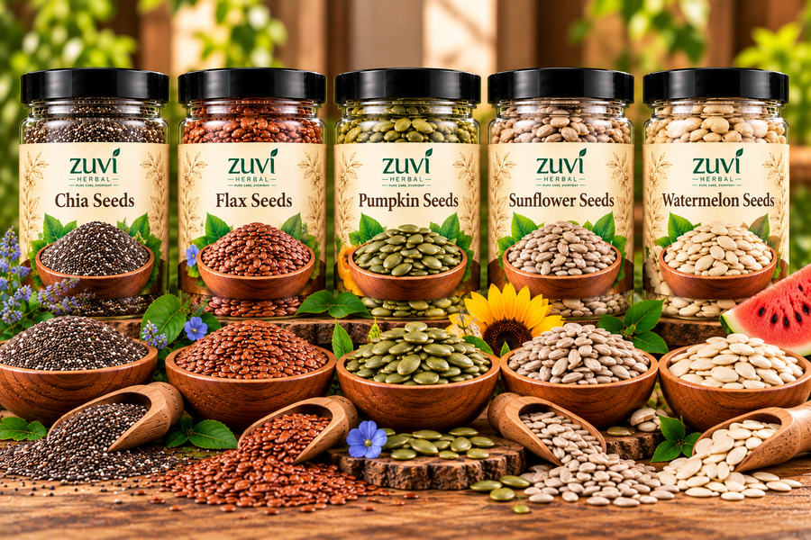 5-Seeds Mix - Chia Seeds | Flax Seeds | Pumpkin Seeds | Sunflower Seeds | Watermelon Seeds