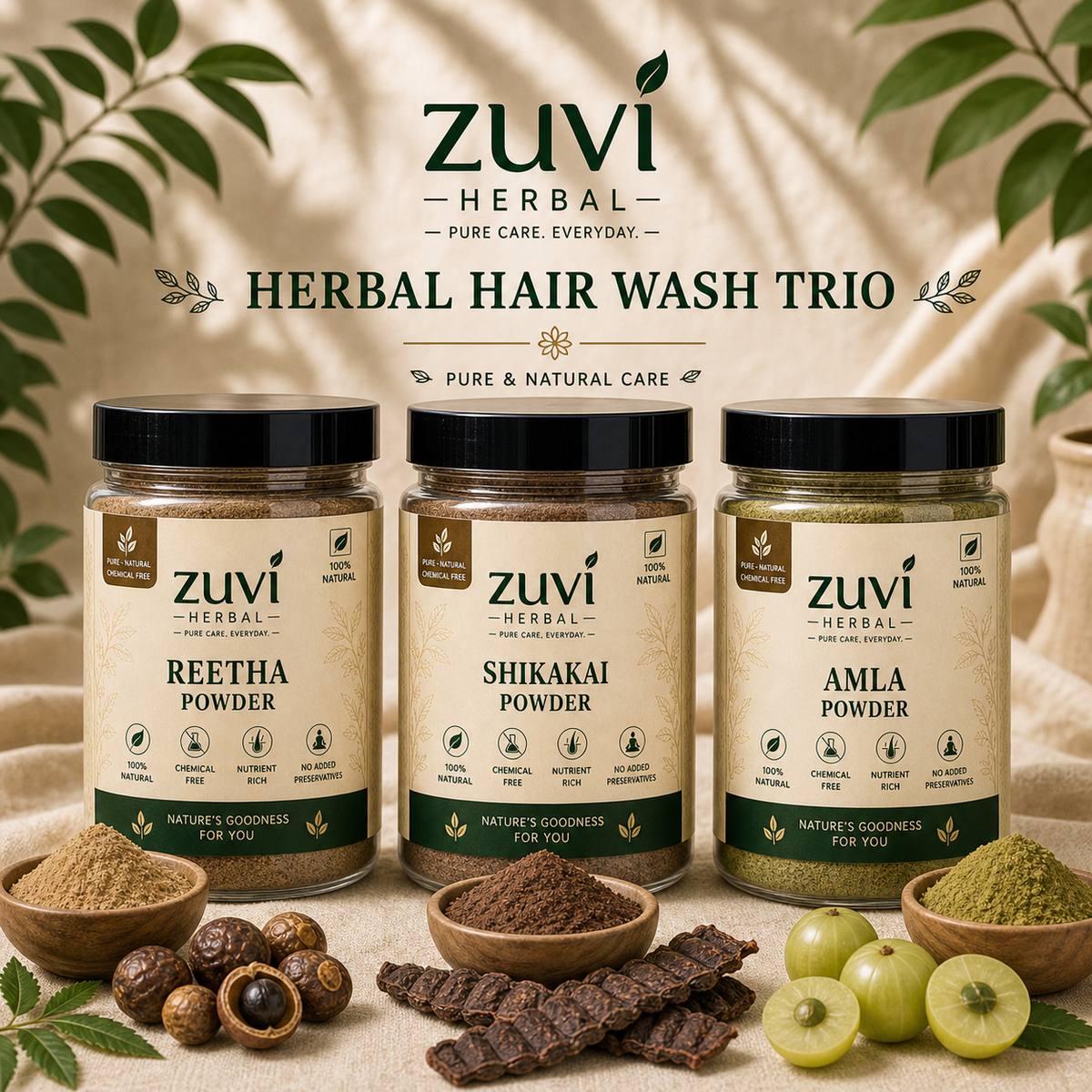 Herbal Hair Wash Trio